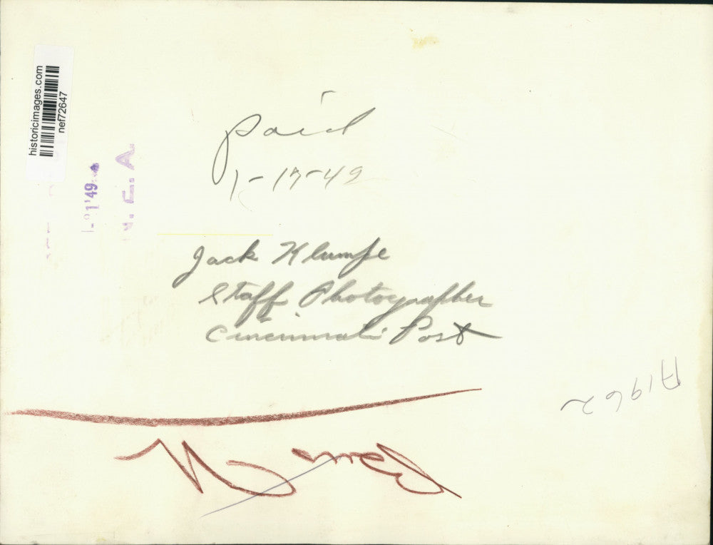 1949 Press Photo Wreckage of Bus After Ramming Rear of Another in Hamilton, OH