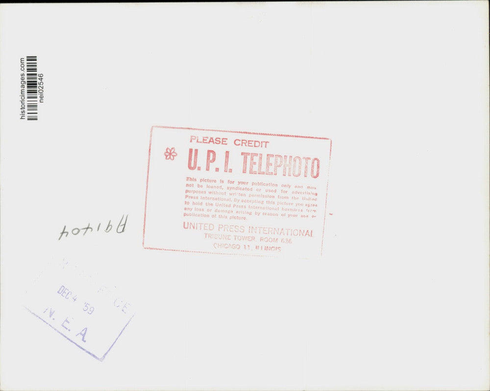 1955 Press Photo Identification card of Alfred L. Beatie, USAF, retired, CA