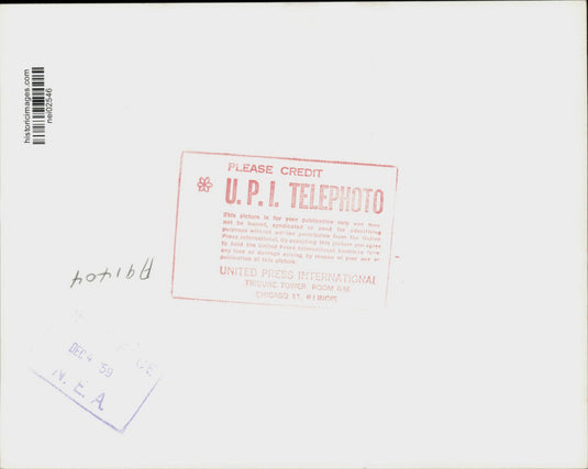 1955 Press Photo Identification card of Alfred L. Beatie, USAF, retired, CA