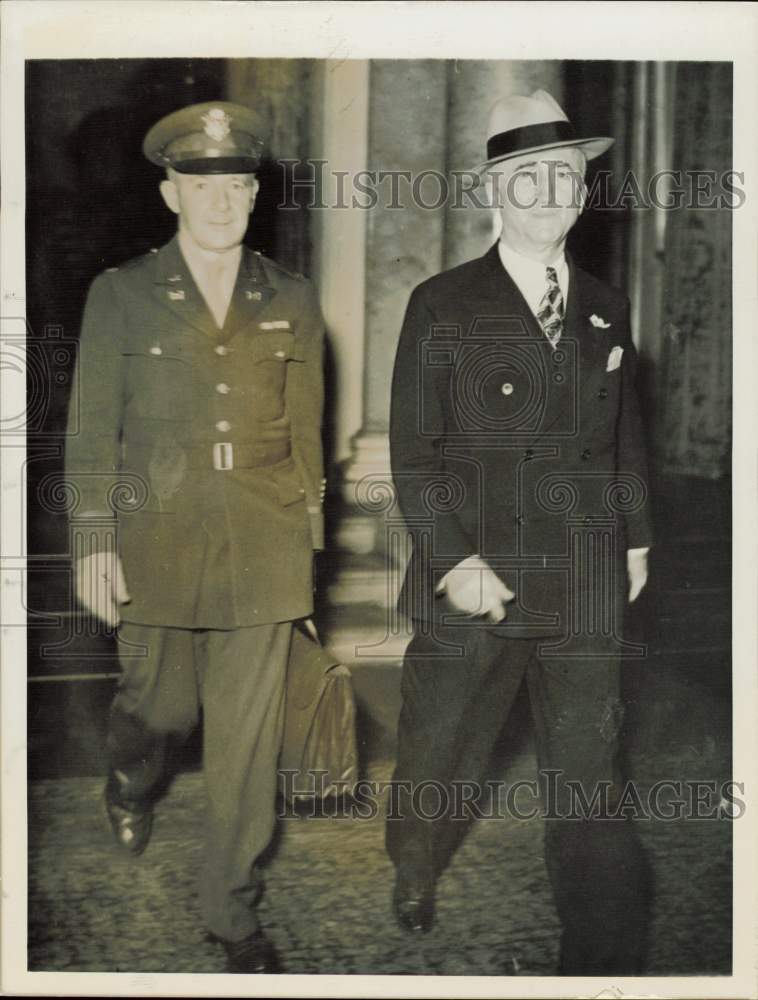 1945 Press Photo James Byrnes leaving Council of Foreign Ministers, England- Historic Images