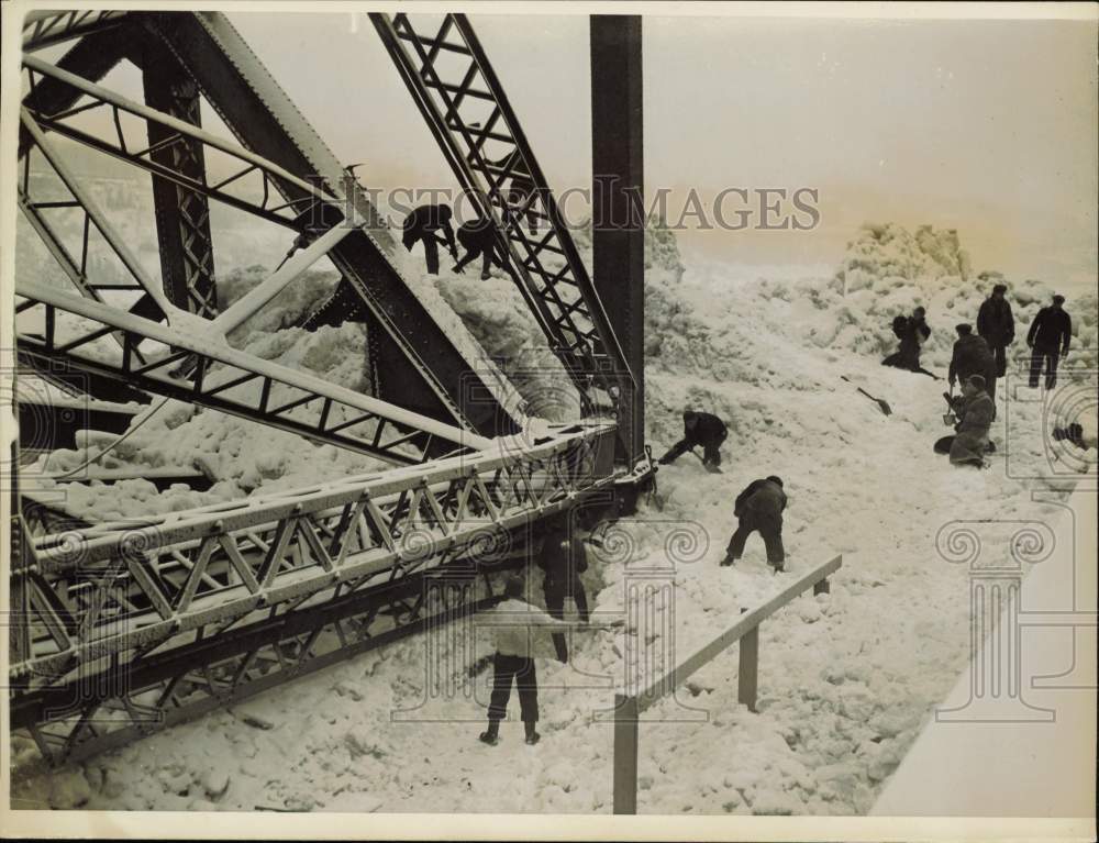 1938 Press Photo Niagara Falls View Bridge collapses under weight of ice &amp; snow- Historic Images