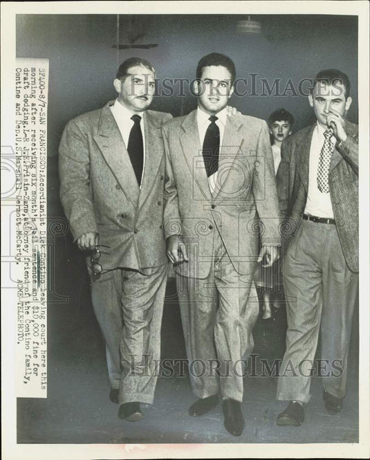 1951 Press Photo Accordionist Dick Contino sentenced for draft dodging, CA- Historic Images