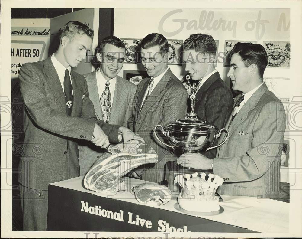 1950 Press Photo West Virginia University team wins meat judging contest, IL- Historic Images