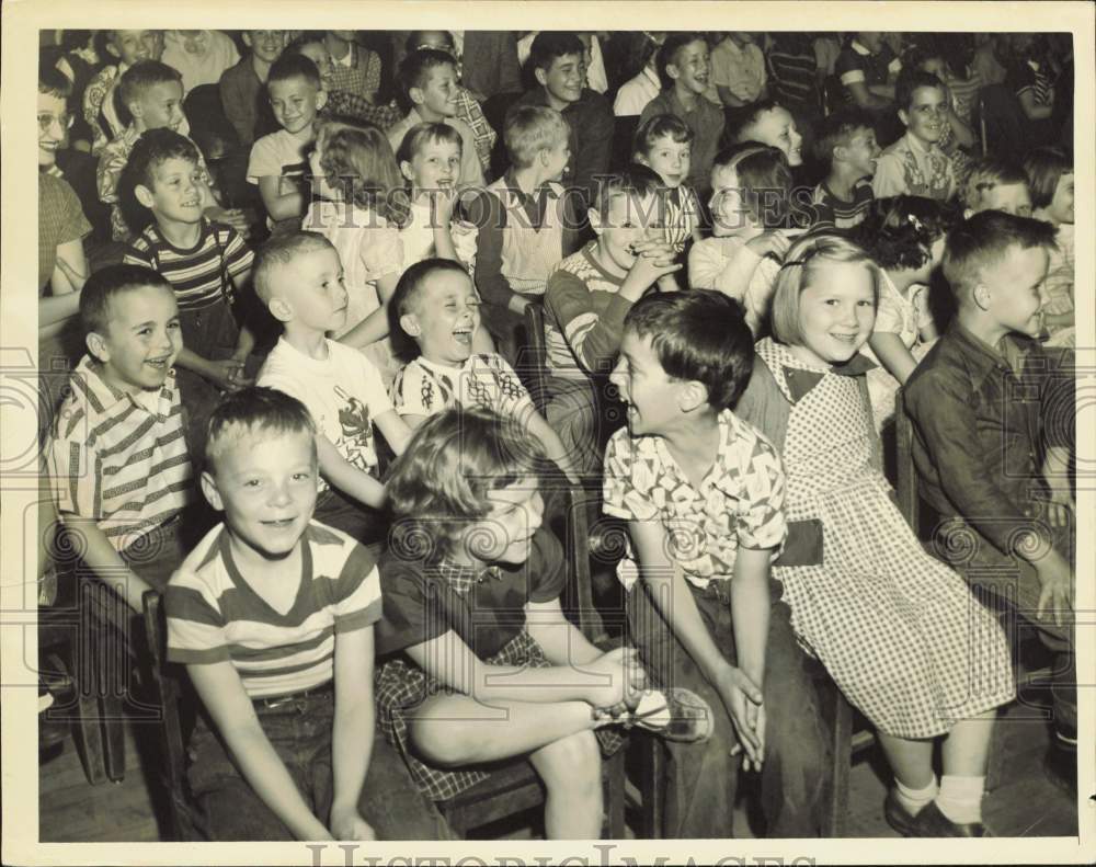 1954 Press Photo Olmstead Falls School students attend a program - nei16352- Historic Images