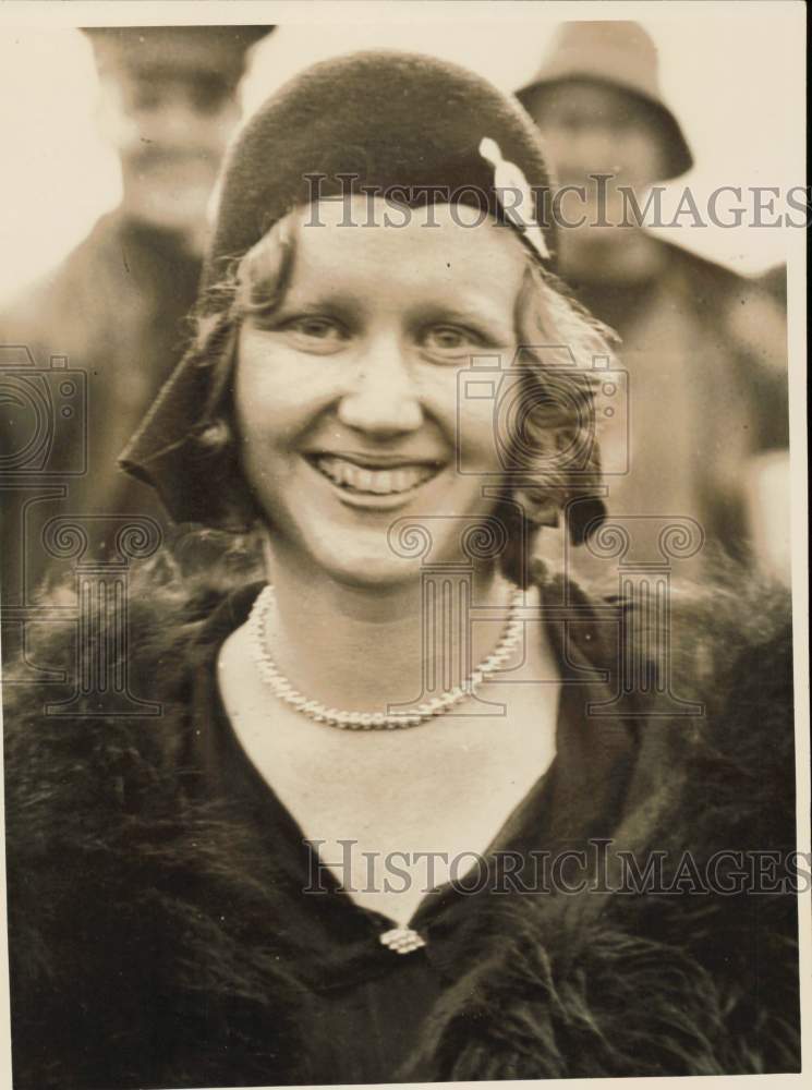 1930 Press Photo Carolyn Dresser, rescued ship passenger - nei17523- Historic Images