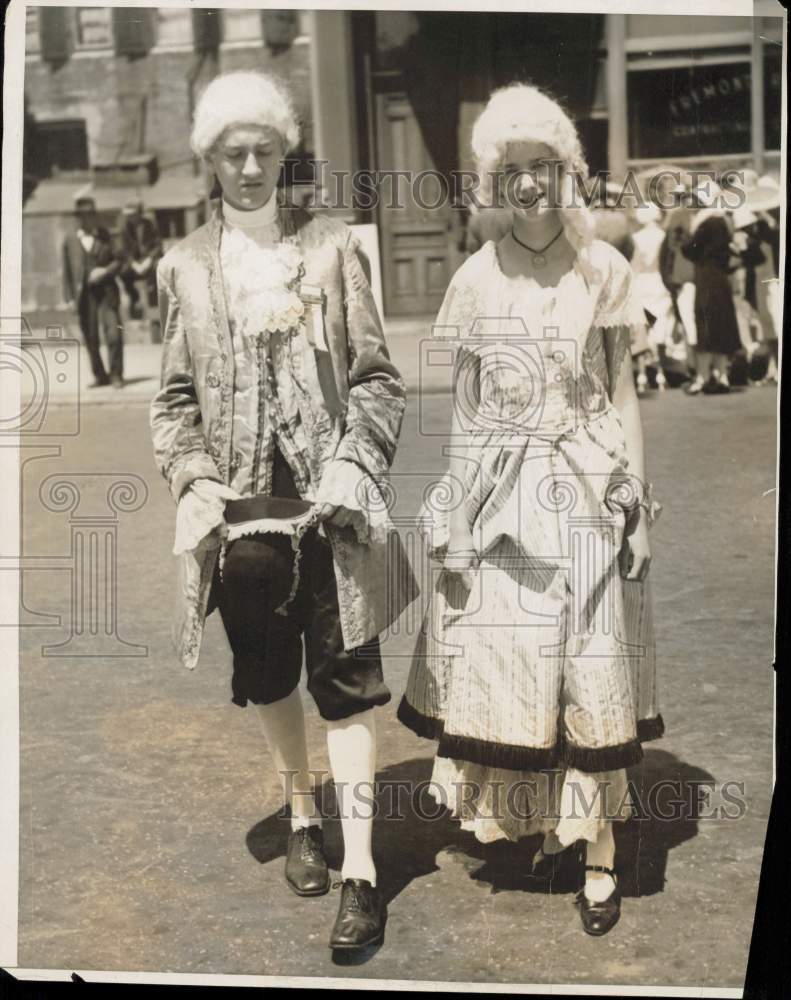 1931 Press Photo Parade participants dressed in colonial costumes, San Francisco- Historic Images