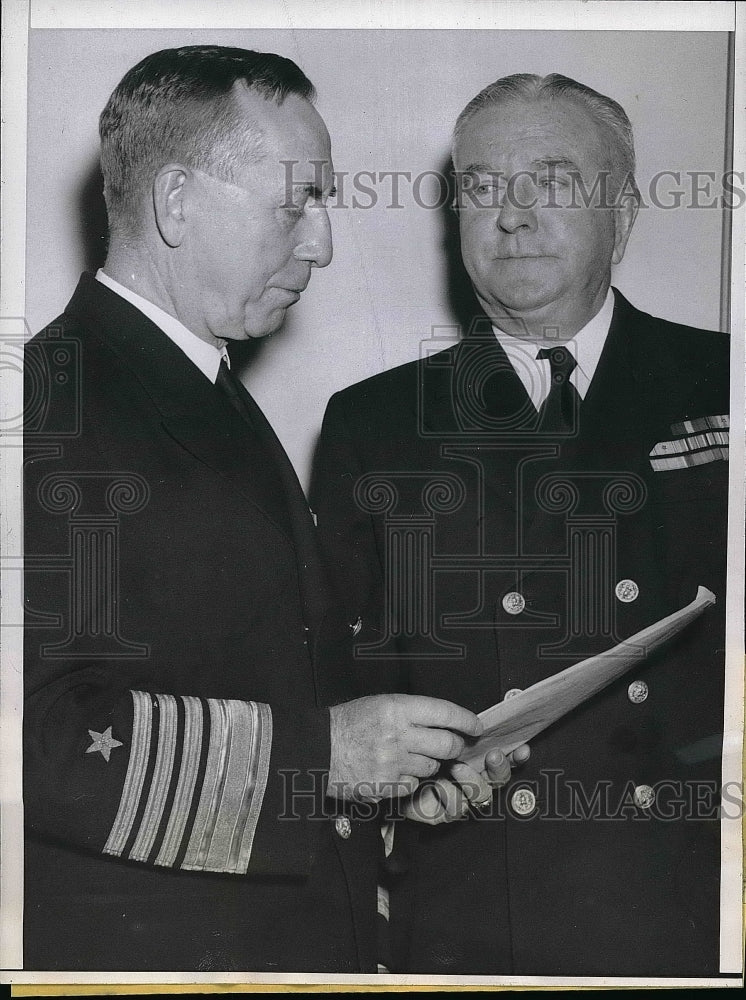 1944 Press Photo Adm Royal Eason Ingersoll & Vice Adm David Bagley in San Fran