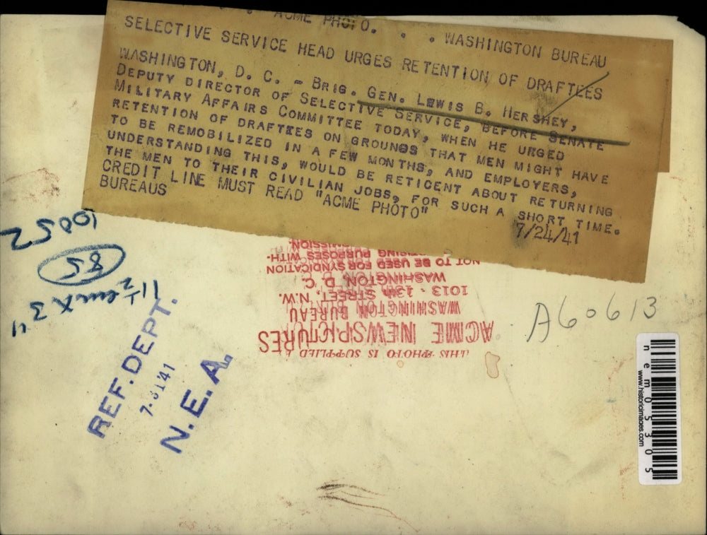 1941 Press Photo Brig. Gen Lewis B. Hershey, director of selective service