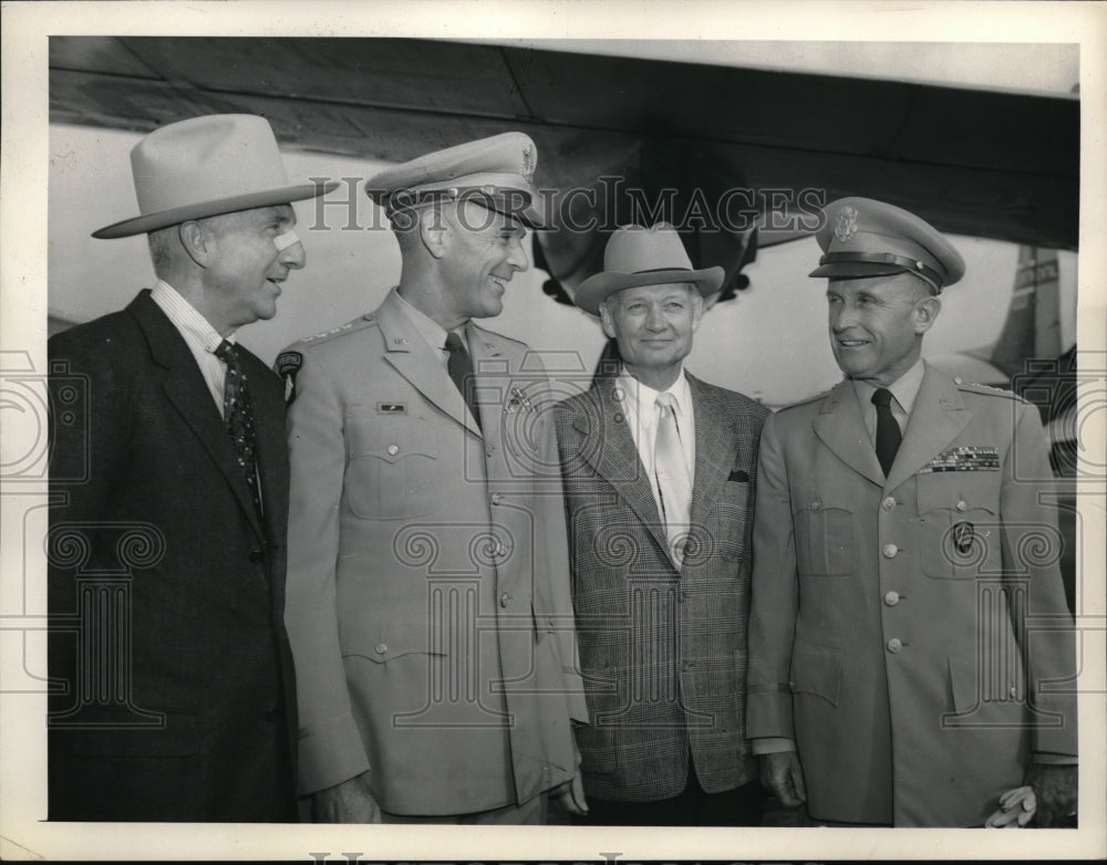 1955 Press Photo US military officers pose with civilians - nem19314