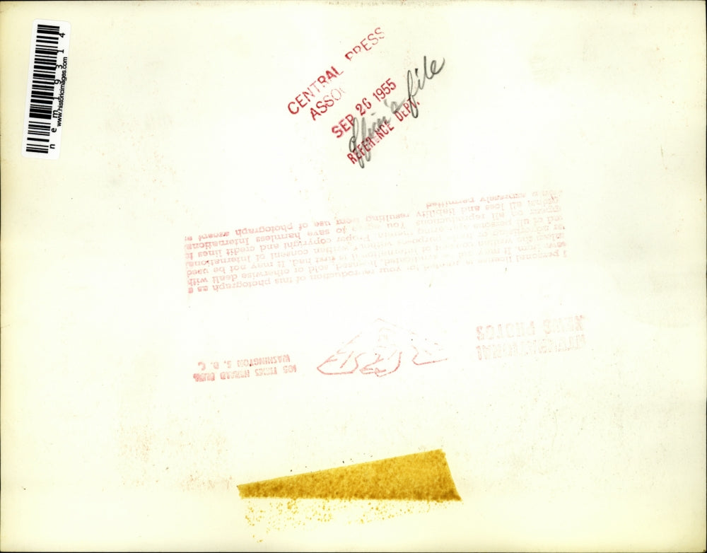 1955 Press Photo US military officers pose with civilians - nem19314