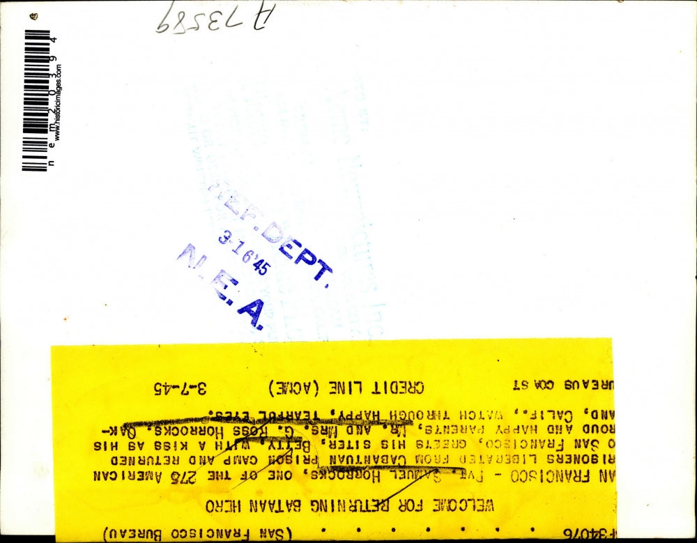 1945 Press Photo Liberated American prison from Cabanatuan Pvt. Samuel Horrocks