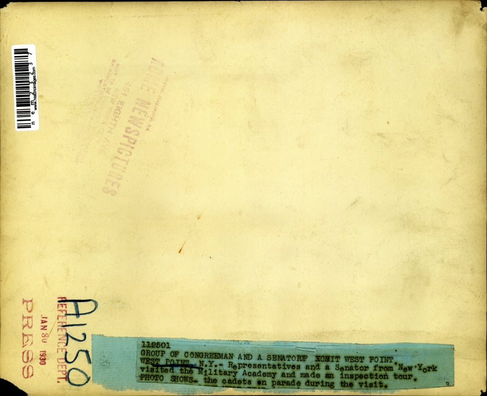 1930 Press Photo Congressman and Senators from N.Y. visit U.S. Military Academy.