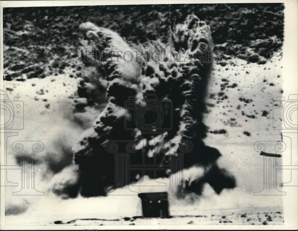 1957 Press Photo Zuni Rocket Propelled high velocity Missile blasted.