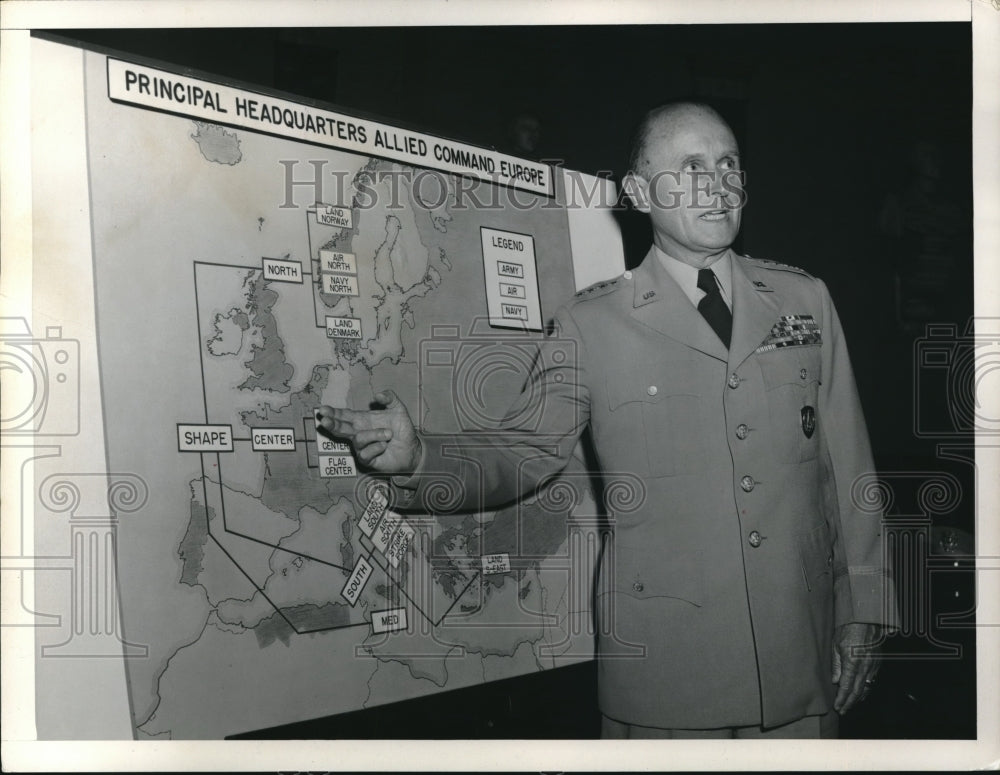1953 Press Photo D.C. gen Alfred Gruenther, NATO commander