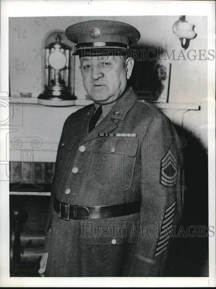 1942 Press Photo E Hempstead, NY M/Sgt John Dolan, restored to active duty at 6