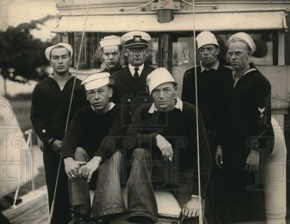1930 Press Photo Coast Guardsmen Capt Schulmayer,J Guzio,JF Hession,HE Gloiby