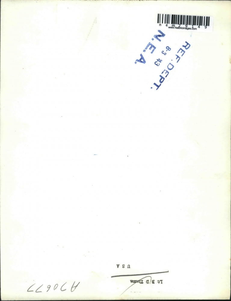 1943 Press Photo Lieut. BD Thuma in uniform