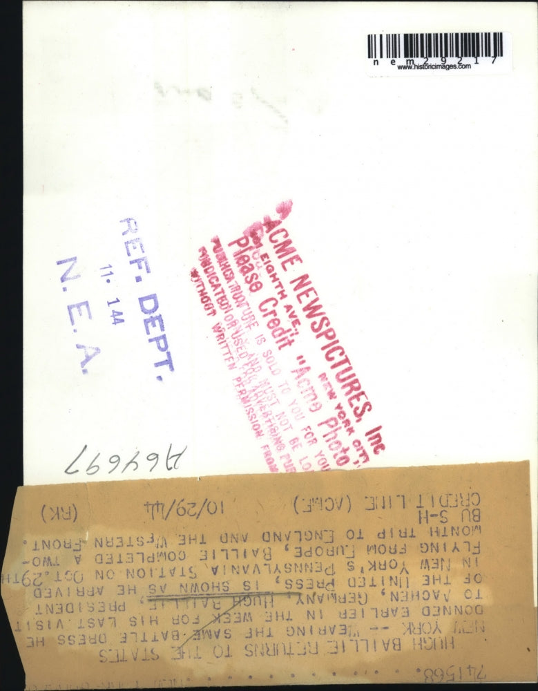 1944 Press Photo NYC, Hugh Raillie, Pres of United Press