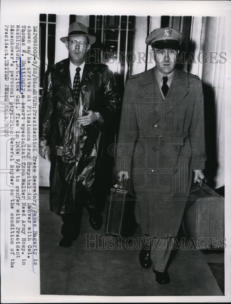 1955 Press Photo Preesidential Press Secretary James Hagerty, Col Tom Maqttingly- Historic Images