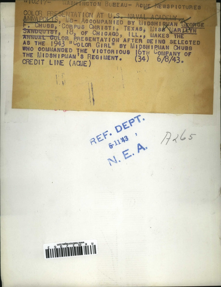 1943 Press Photo Annapolis Naval Academy Midshipman George Chubb