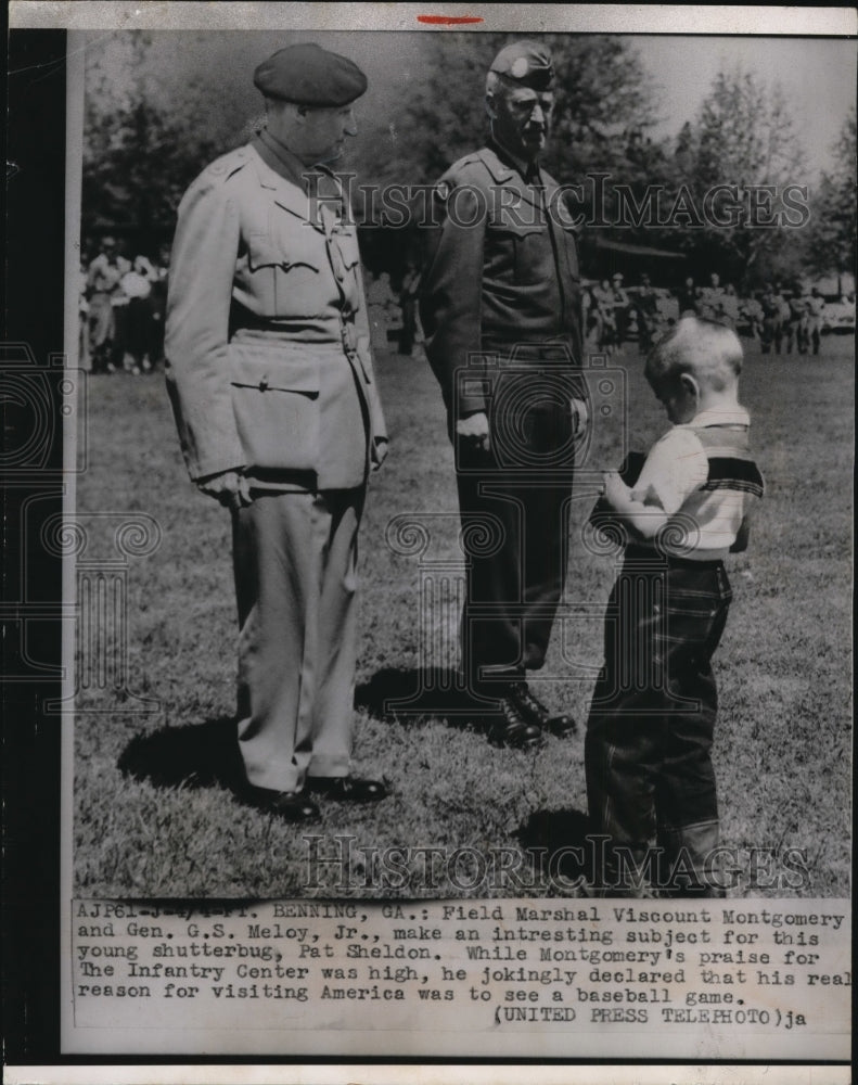 Load image into Gallery viewer, 1953 Press Photo Field Marshal Viscount MOntgomery, General GS Meloy Jr
