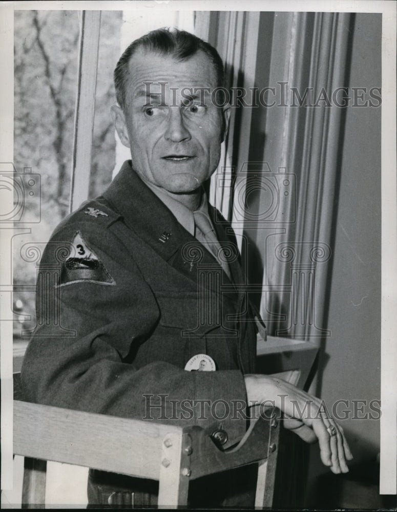 1947 Press Photo Colonel Graeme G Parks Army Federal Detention Barracks KS- Historic Images