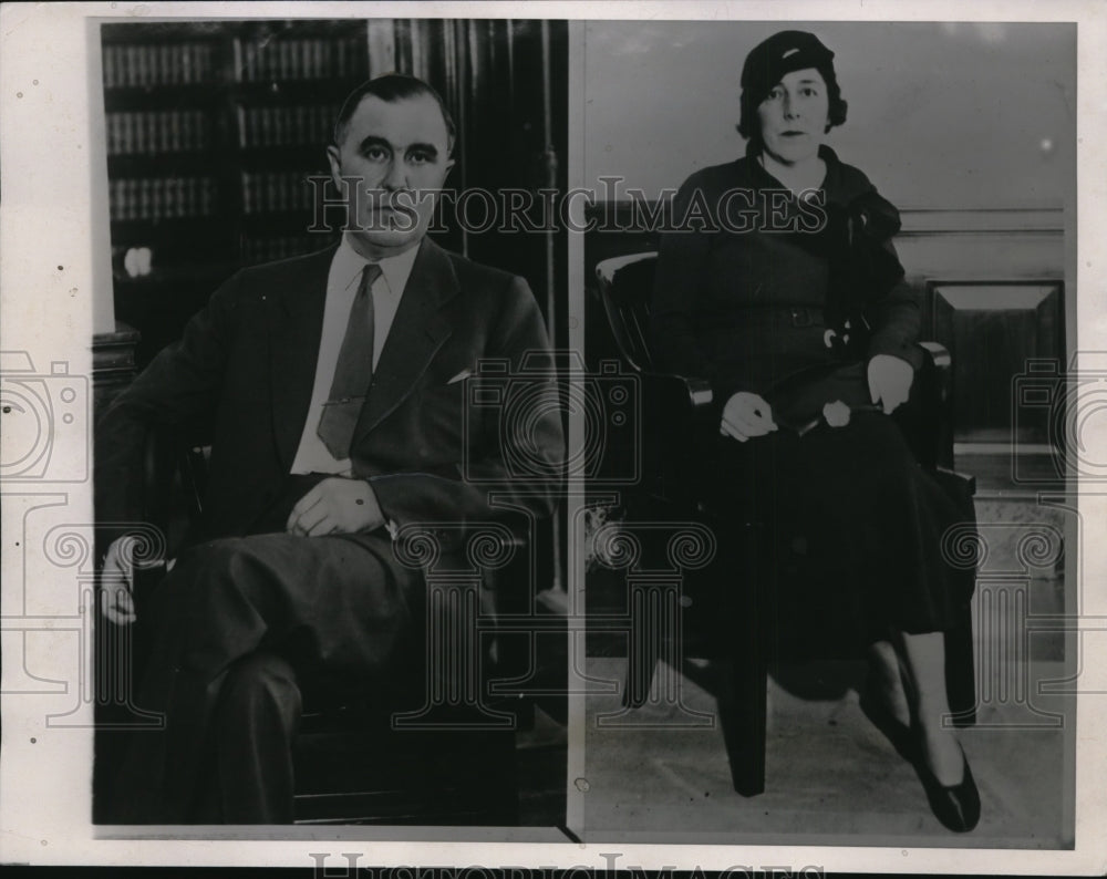1933 Press Photo Mr & Mrs Charles Urschel Witness in Oklahoma City Kidnap Trial