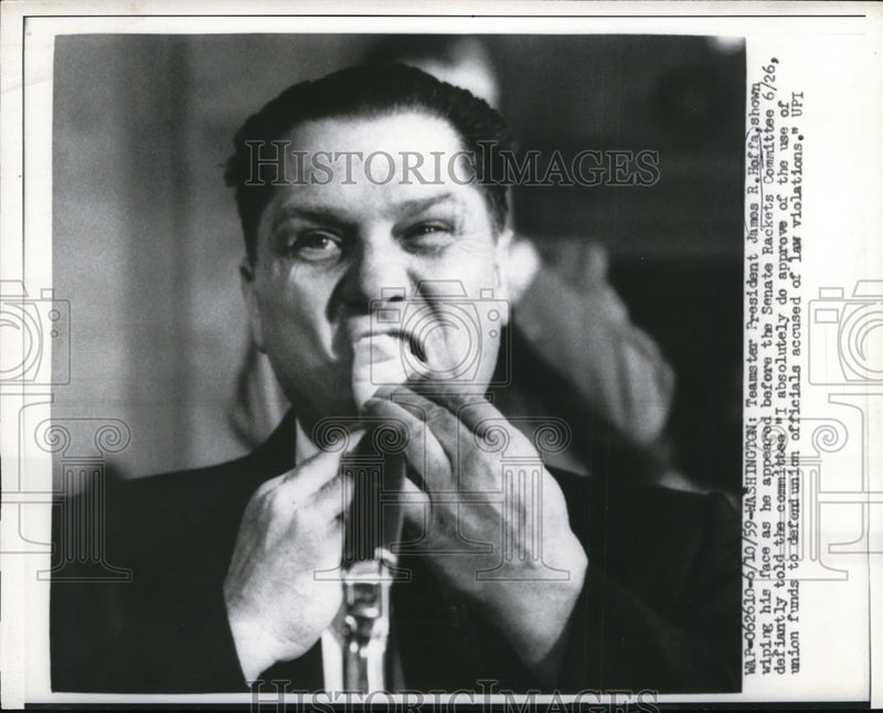 Load image into Gallery viewer, 1959 Press Photo Teamster James Hoffa Shown as He Appeared Before Sen Rackts
