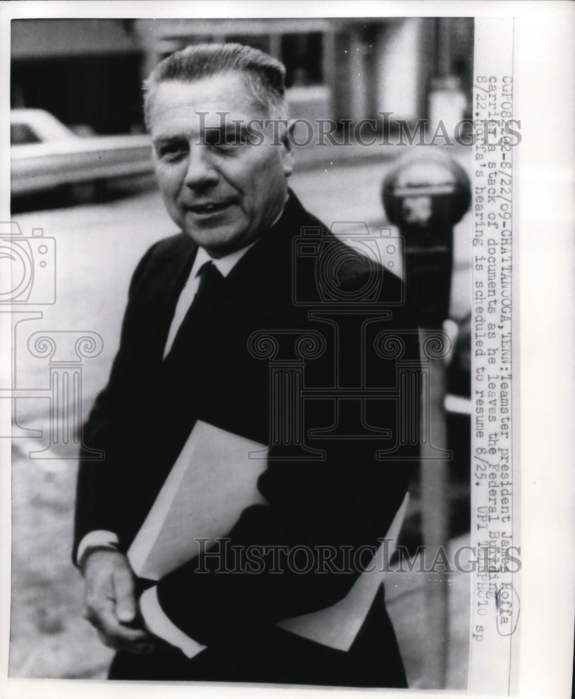 1969 Press Photo Chatanooga TN Teamster president ames R Hoffa at trial- Historic Images