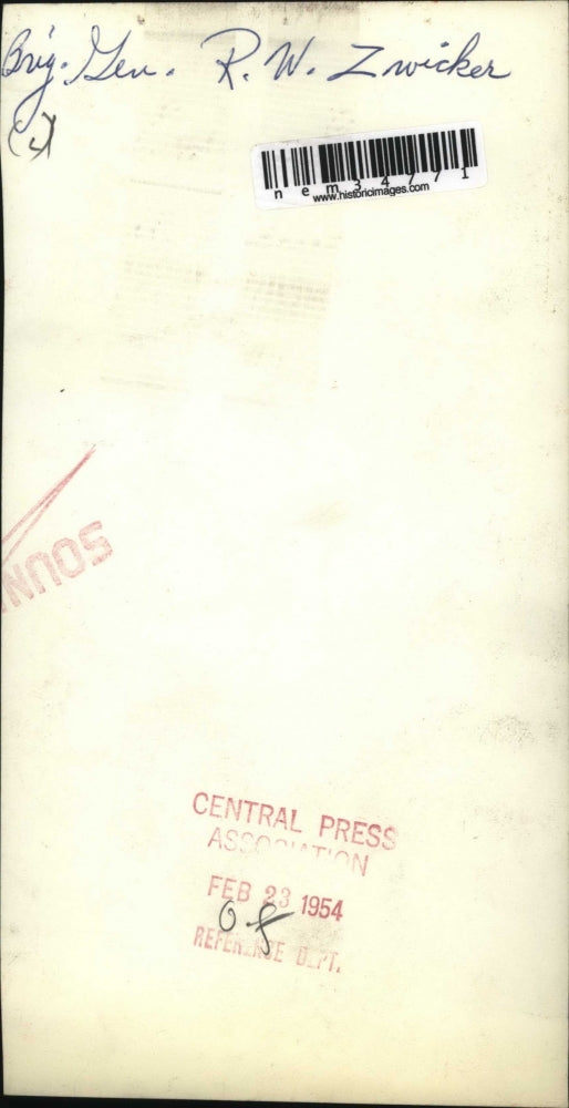 1954 Press Photo Brig General R.W. Zwicker - nem34771