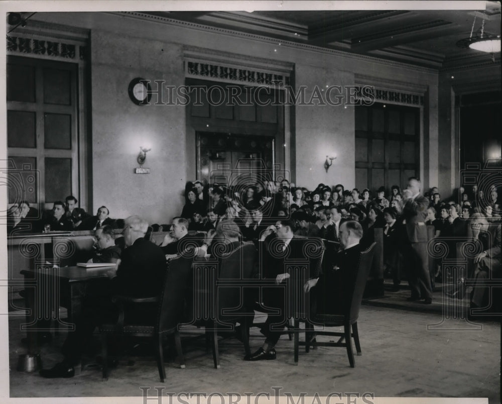 1938 Press Photo Chicago Rudolph Sikora murder trial, Baliff Henry Ebling