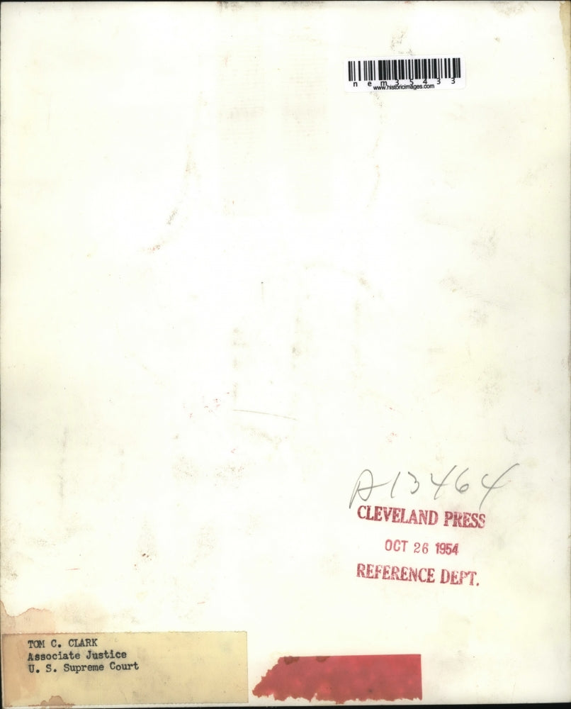 1954 Press Photo Tom C. Clark Associate Justice of the U.S. Supreme Court