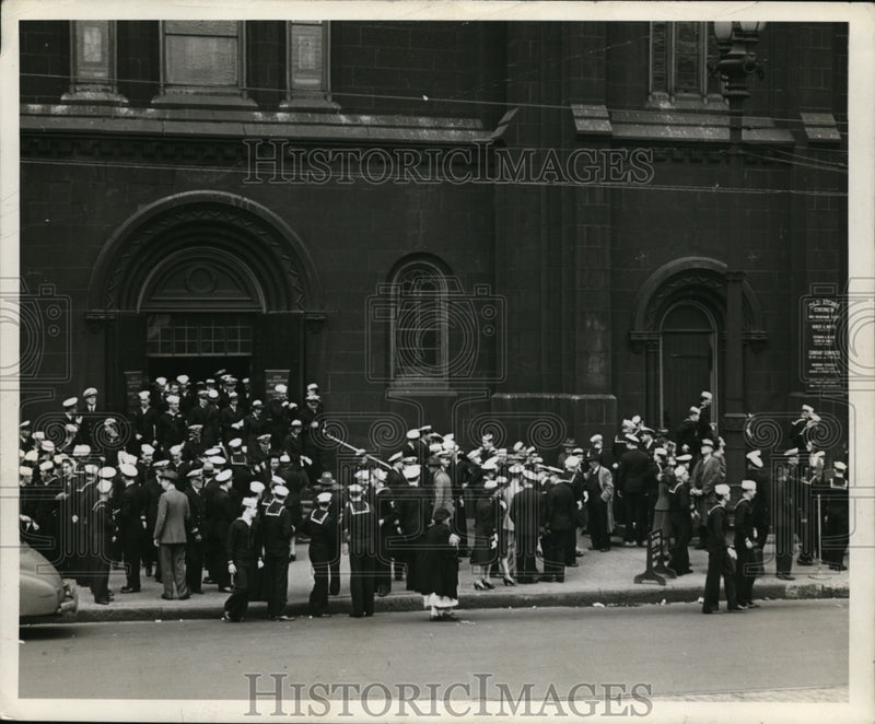Load image into Gallery viewer, 1944 Press Photo Old Stine Church Navy ceremonies for Navy Secy at Ft Knox
