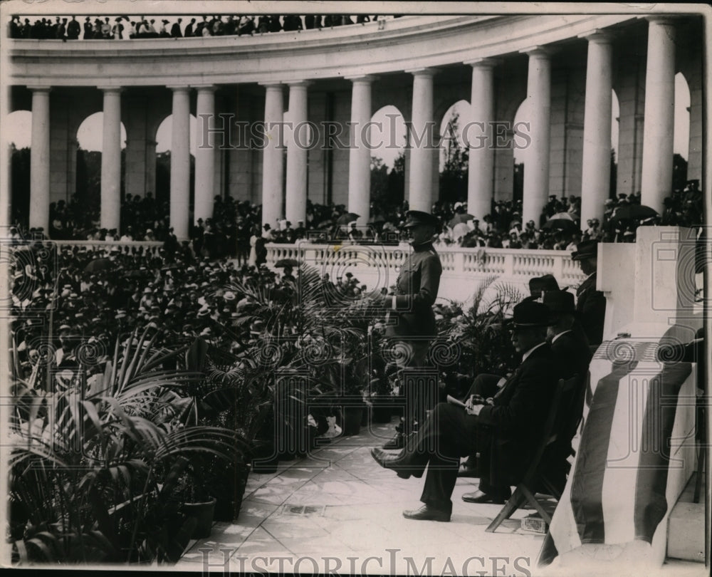1920 Press Photo General Pershing Memorial Day address at Arlington Cemetery- Historic Images