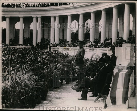 1920 Press Photo General Pershing Memorial Day address at Arlington Cemetery- Historic Images