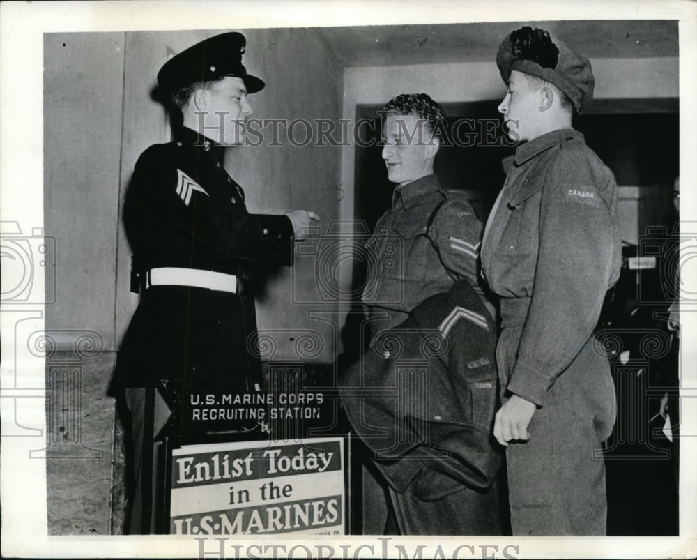 1941 Press Photo Philadelphia Marine Sgt ES Murphy, Cpl Charles Dennes