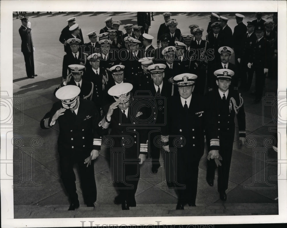 1941 Press Photo Chiefs of Latin Navies Arrive in New York for inspection tour