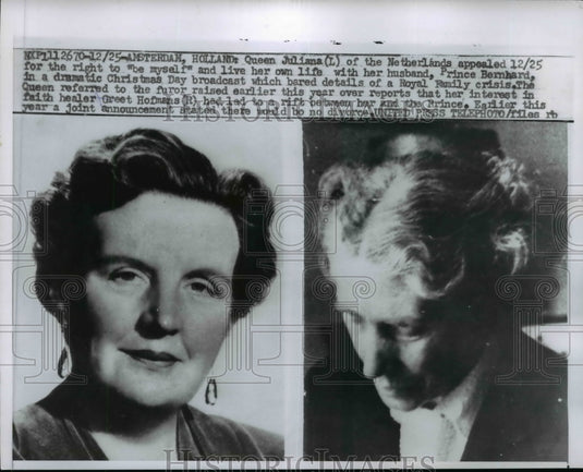 1957 Press Photo Queen Juliana of Netherlands in Greet Hofmans Scandal