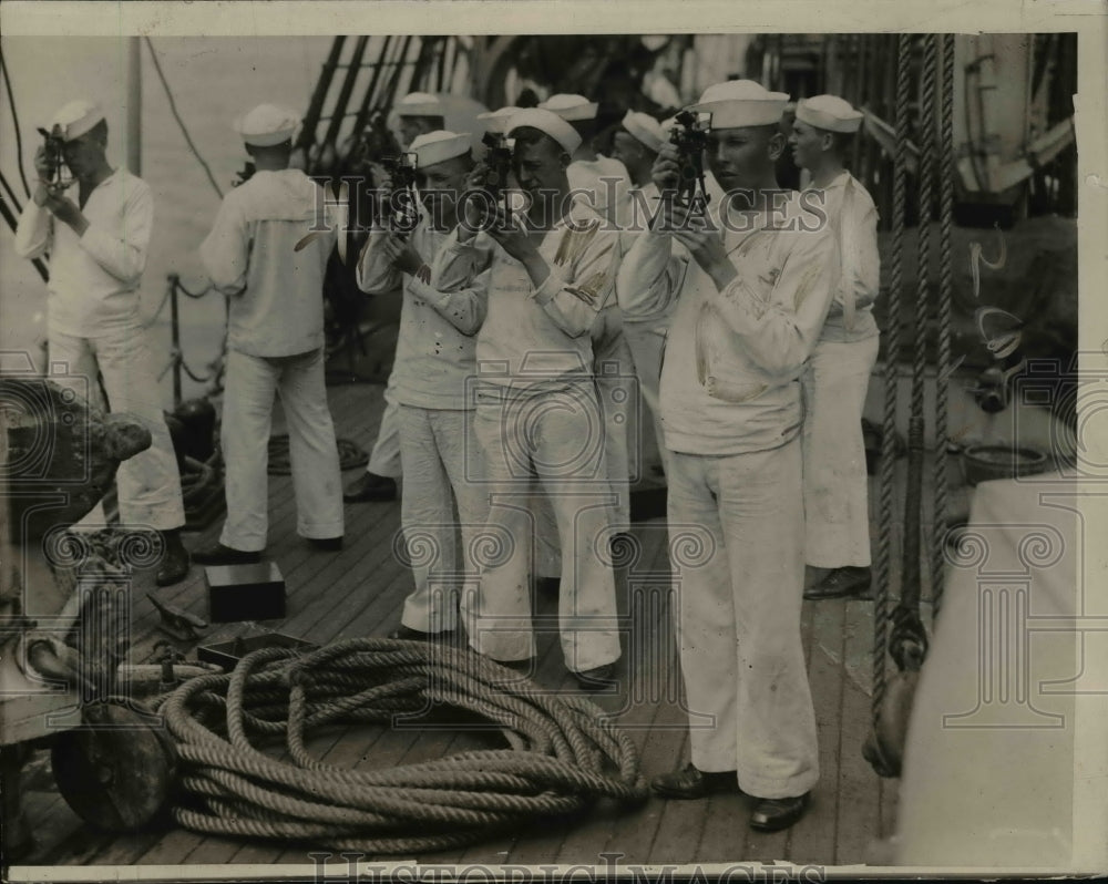 1919 Press Photo Midshipmans maneuvers taught to gobs aboard training ship