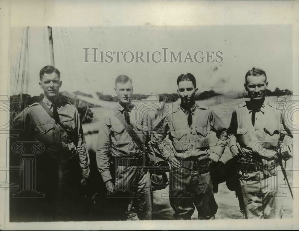 1926 Press Photo Officers of Company B on Dock at Granada Prior to Departure