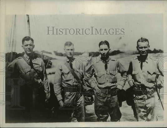 1926 Press Photo Officers of Company B on Dock at Granada Prior to Departure