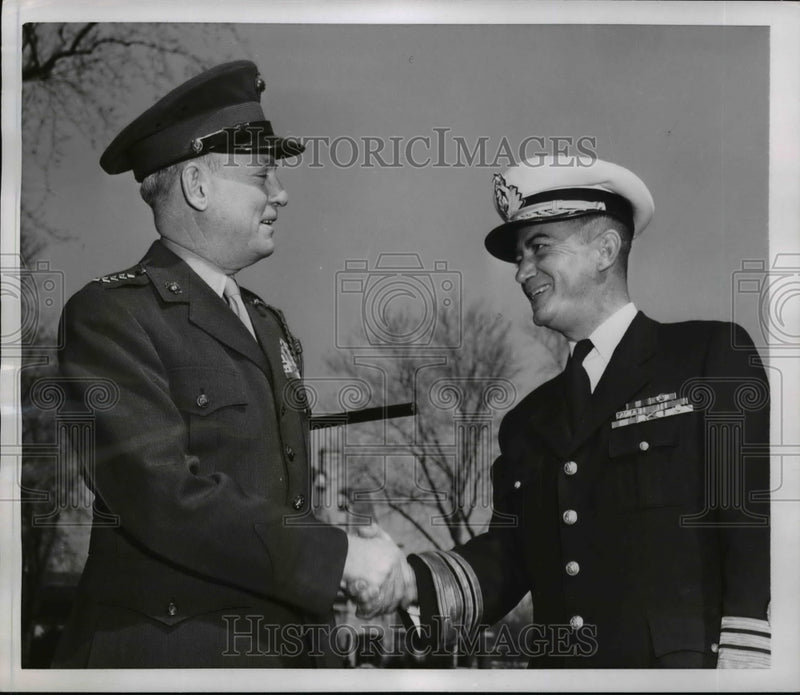 Load image into Gallery viewer, 1952 Press Photo Brazilian Admiral to Study U.S. Marines in D.C. - nem39311
