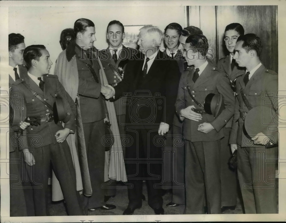 1939 Press Photo DC cadets of Ramirez Military Academy of Columbia visit DC