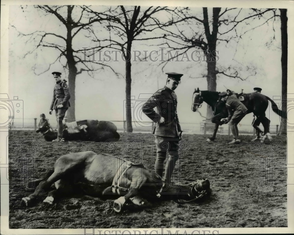 1934 Press Photo Royal Horse Guards rehearse at Hyde Park London - nem41358