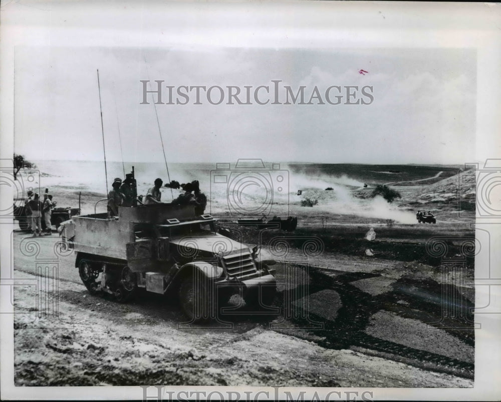 1955 Press Photo Military Vehicles in Israeli Defense Army Maneuvers - nem41713- Historic Images