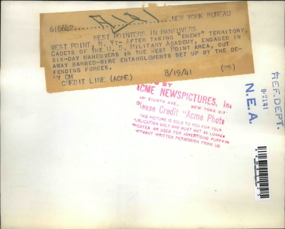 1941 Press Photo US Military Academy Cadets in War Maneuvers, New York