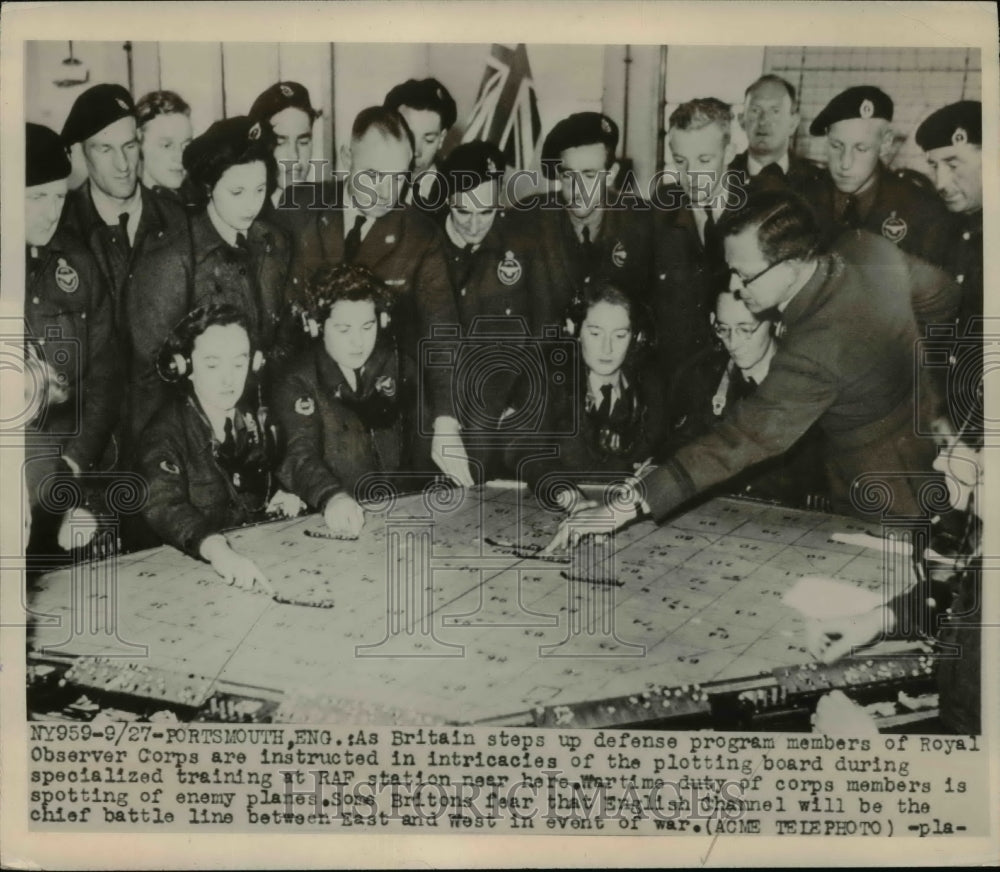 1948 Press Photo Britain Steps Up Defense Program as Royal Observer Corps Look