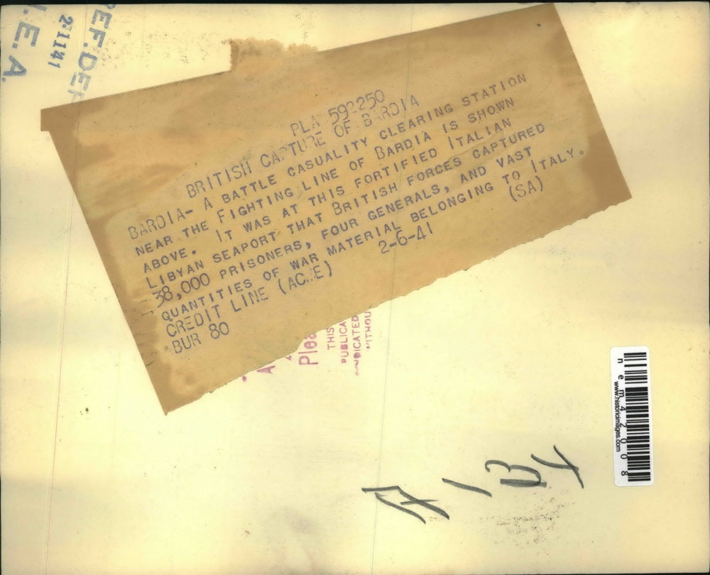 1941 Press Photo Battle Casuality Clearing Station Near Fighting Line of Bardia