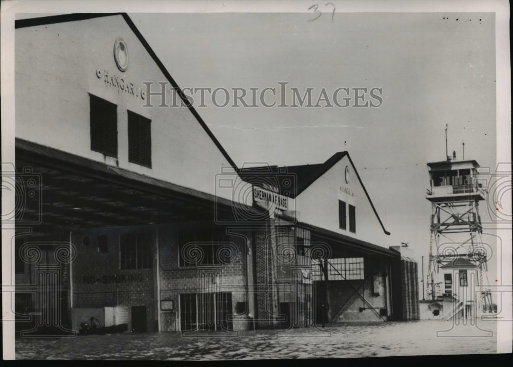 1932 Press Photo Sherman Air Force base covered in flood waters - nem42188
