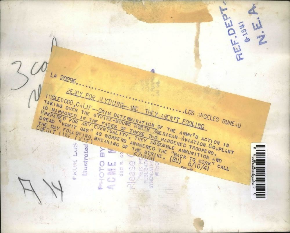 1941 Press Photo Grim Determination of Army's Action in Taking Over Aviation Co